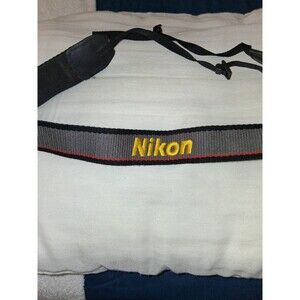 Nikon Camera Strap – Black/Red/Gray with Yellow Logo